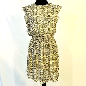 Massimo, lined dress with ruffle detailing, size small